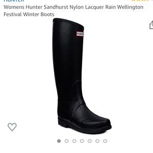 Hunter Matte black knee high Wellington rain boots